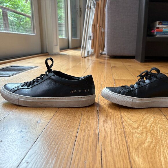 Woman By Common Projects Original Achilles Low Leather Sneakers, Size 37 - Picture 7 of 15